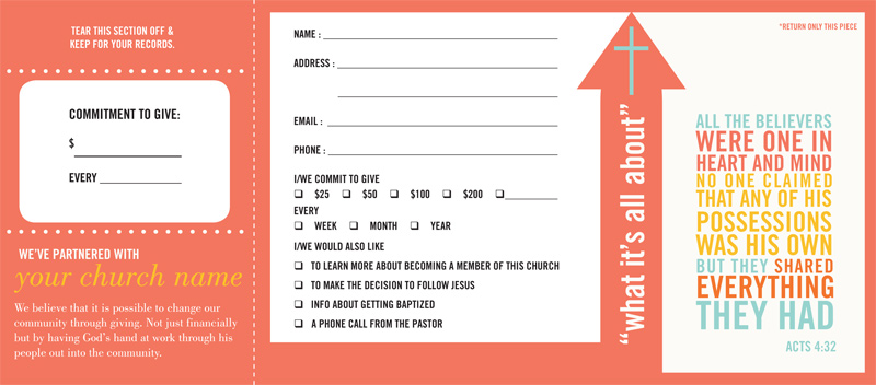Pledge Card Template For Church